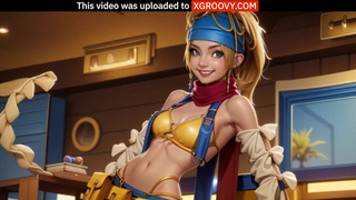 ИИ нарисовал Рикку из FFX: блонди светит телом и ловит малафью на лицо